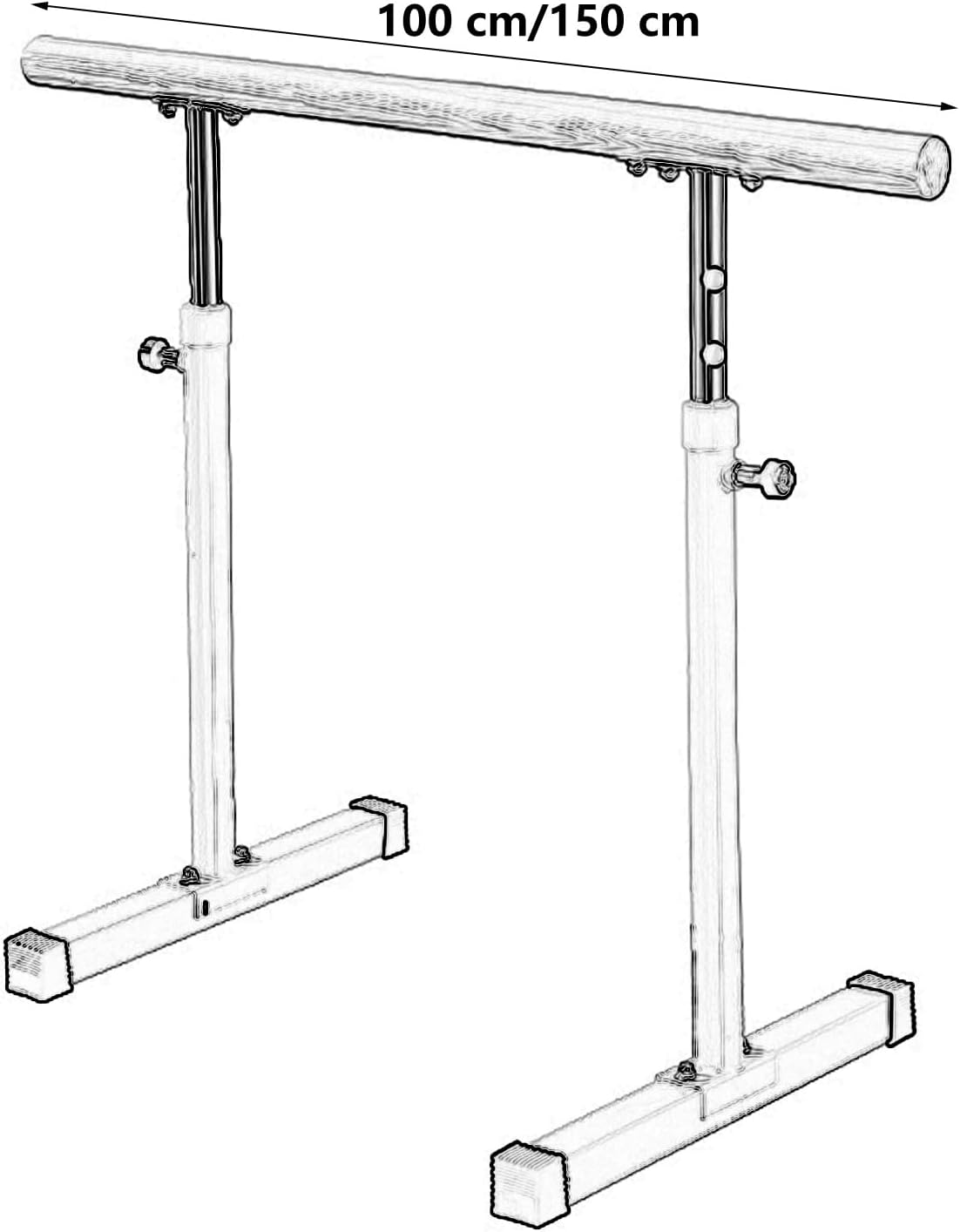 Ballet Barre Freestanding Movable Vertical Ballet Barre Mobile Adjustable Training Dancing Pole for Children Adult Home Exercise Professional Lifting Leg Ballet(White 1m)