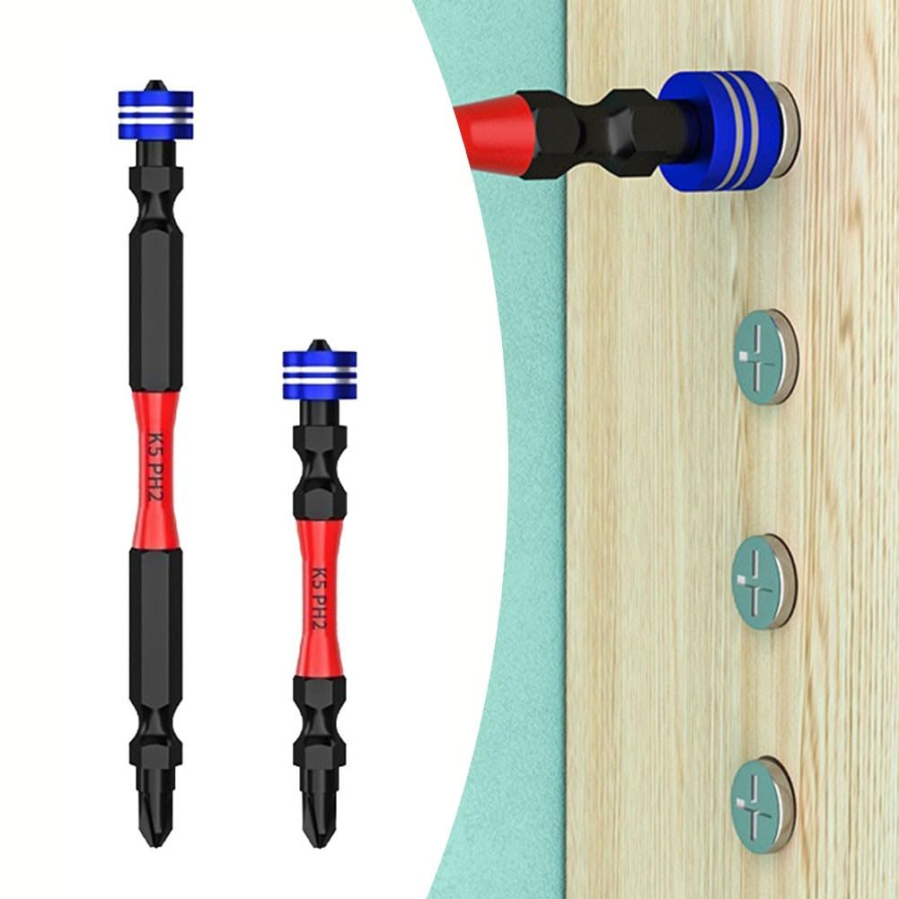 Wkrętak magnetyczny ze stali stopowej antypoślizgowy, chwyt sześciokątny 1/4 cala, 65 mm/100 mm do wiertarek ręcznych i wiertarek akumulatorowych(2pcs)