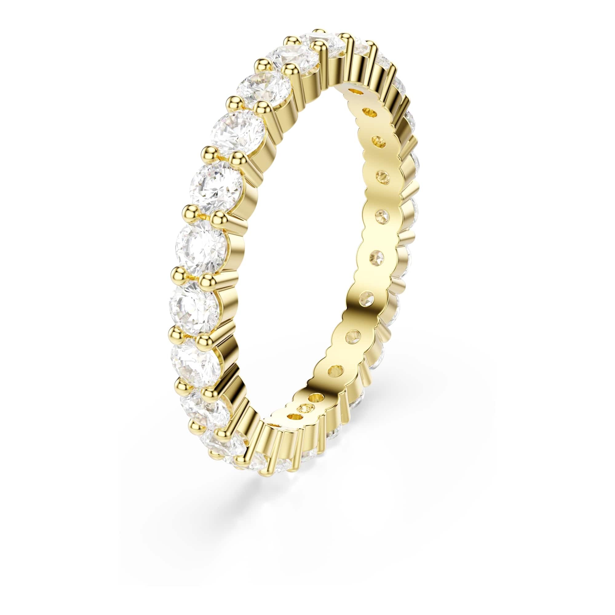 Swarovski Matrix Vittore Kollektion Bandring, Rundschliff, Weiß, Goldfarben beschichtet