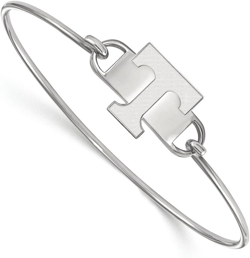 LogoArt Sterling Silver University Of Tennessee Small Ctr Wire Bangle
