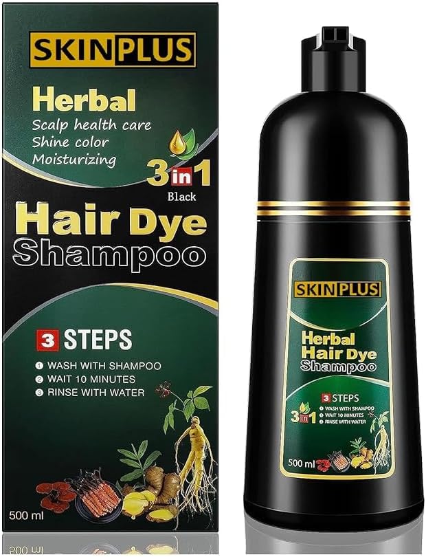 URBANMAC Herbal Hair Dye Shampoo, 3-in-1 Scalp Health Care, Shine Care & Moisturizing, Long-lasting Color and Perfect Coverage - 500ml