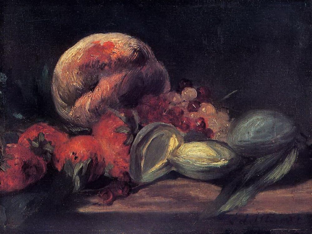 Toperfect 8 Famous Paintings - Almonds currants and peaches Eduard Manet still life French impressionist - Handmade Oil Art on Canvas -07, $50-$2000 Hand Painted by Art Academies' Teachers