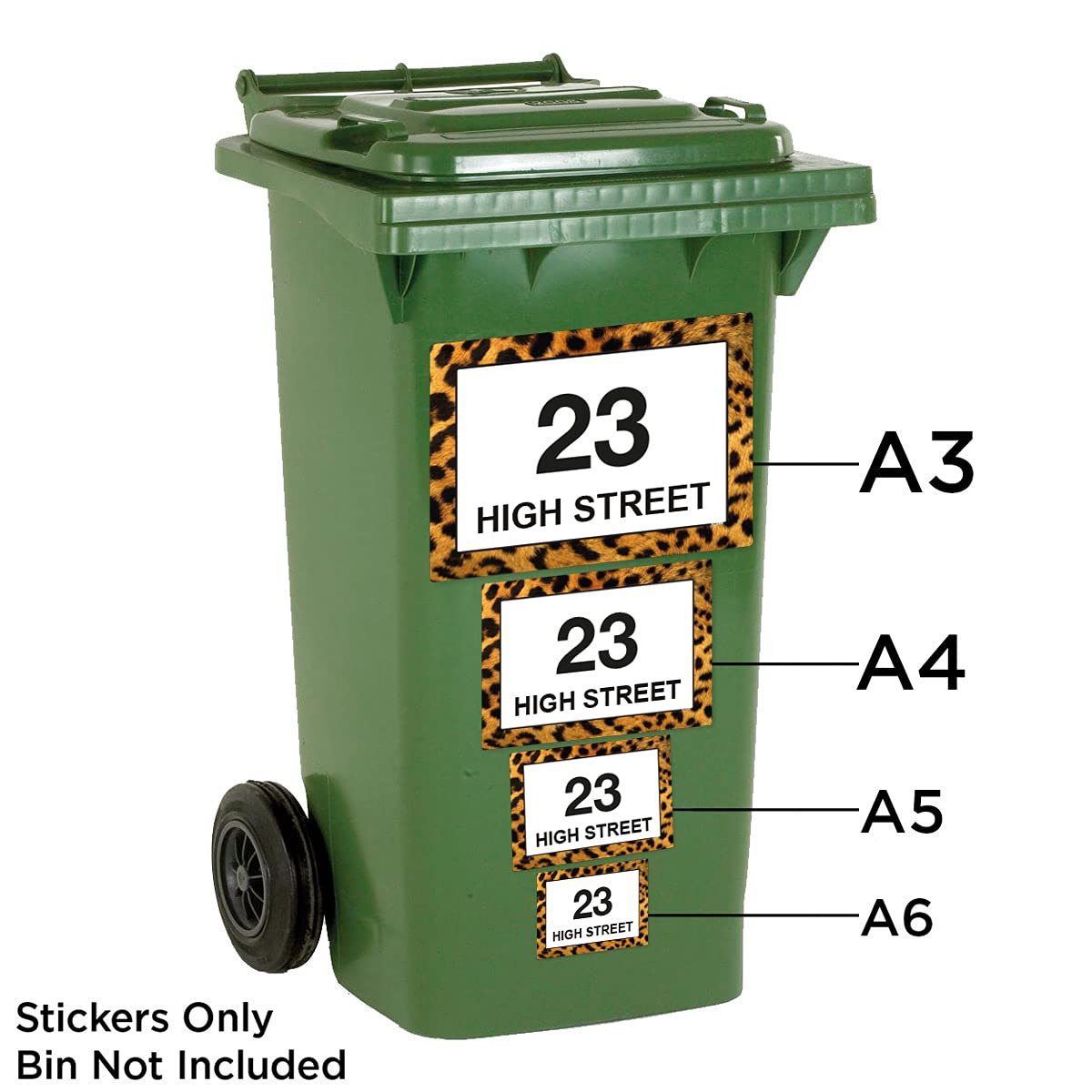 Stika.co Confezione Da 4 Etichette Adesive In Vinile Per Bidoni Rifiuti - Personalizzabili Con Nome Via E Numero Civico - Trasparenti A6 148x105mm - 6
