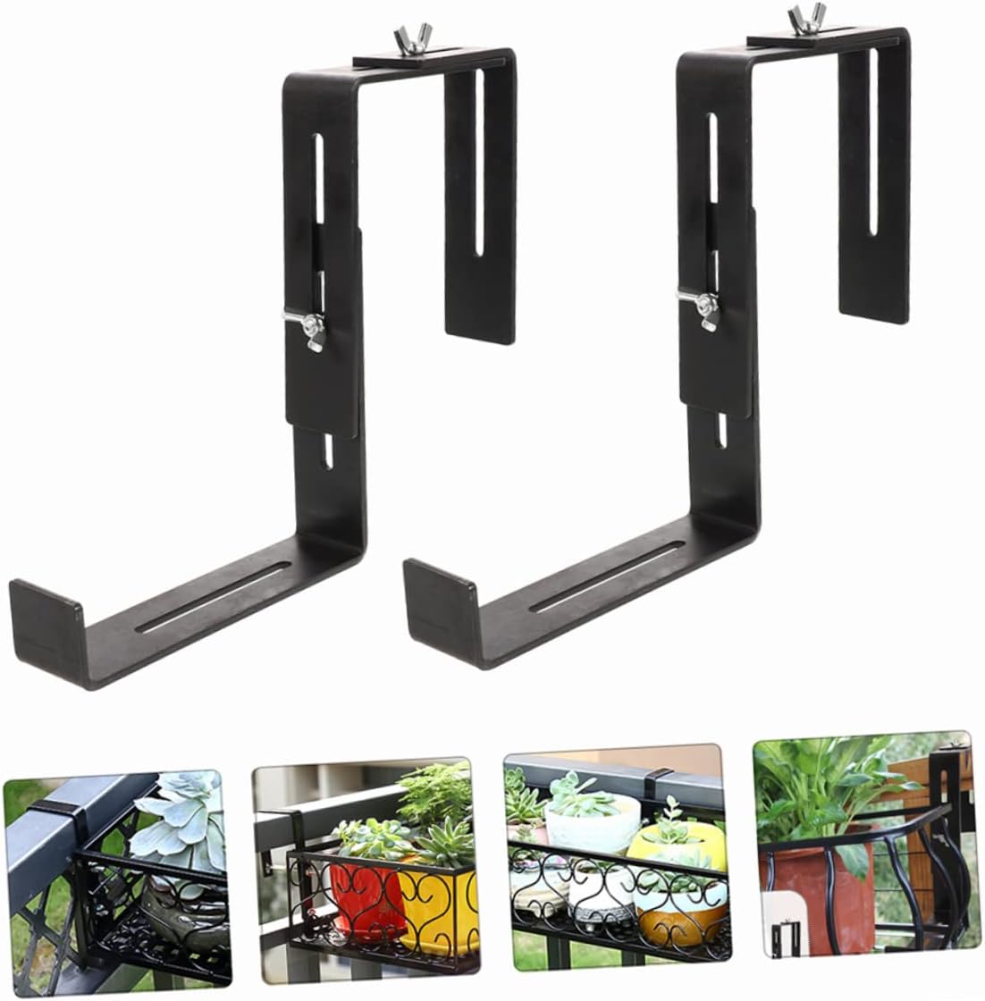 4pcs Outdoor Flowerpot Stand Plant Holders for Railing Plant Pot Bracket Easy Install