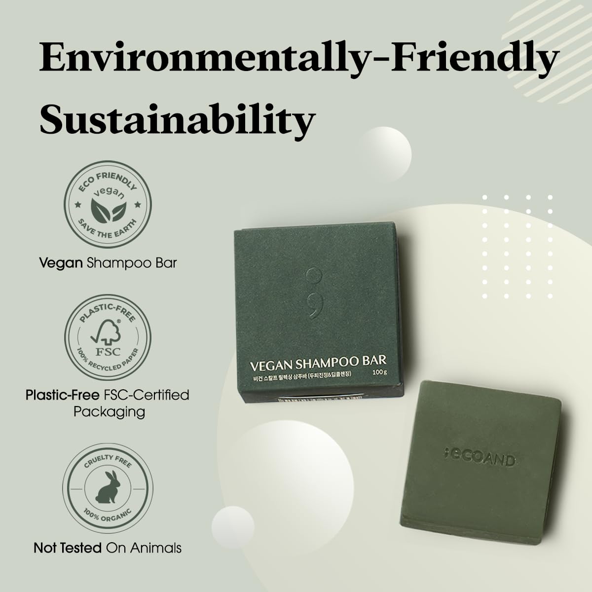 Korean Shampoo Bar, Vegan & Organic, 3.5 oz, Rice Water & Spirulina for Hair Growth, Scalp Nourishing Deep Clean, Sulfate & Paraben Free, Zero Waste K-Beauty for Dry Damaged Colored Hair - Image 2