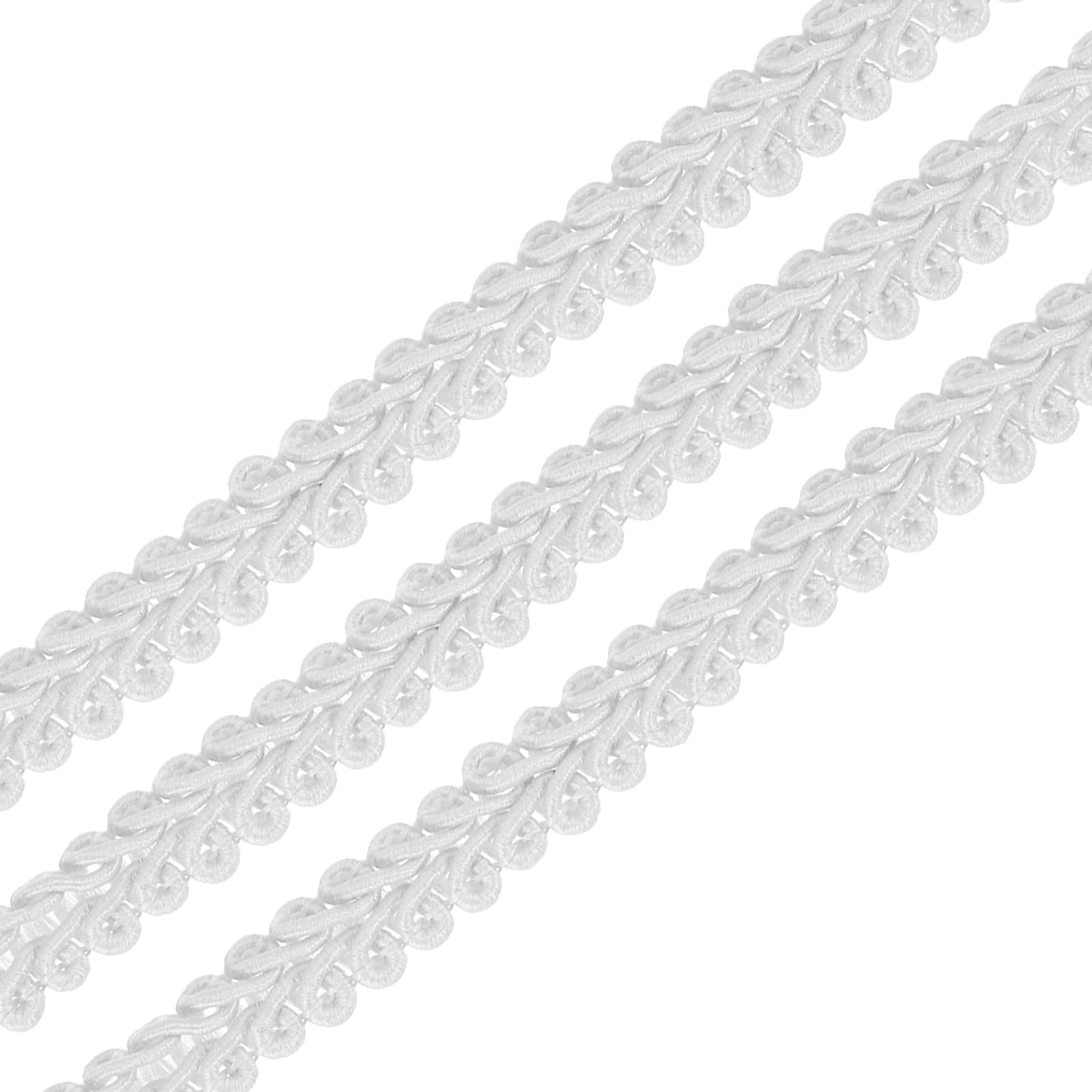 Garniture tressée blanche 45m ruban gimp pour couture accessoires rideaux