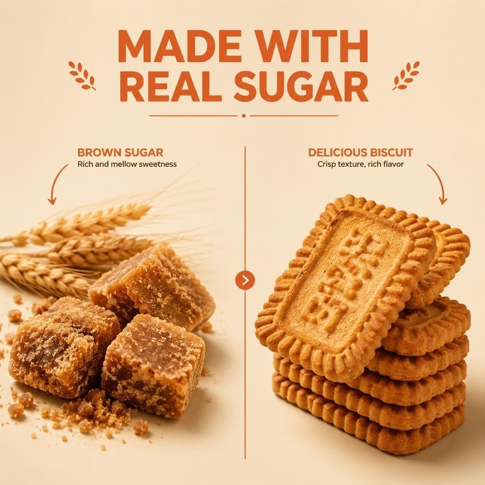 Galletas Crujientes Sabor Azúcar Negro 200g*2 Bolsas