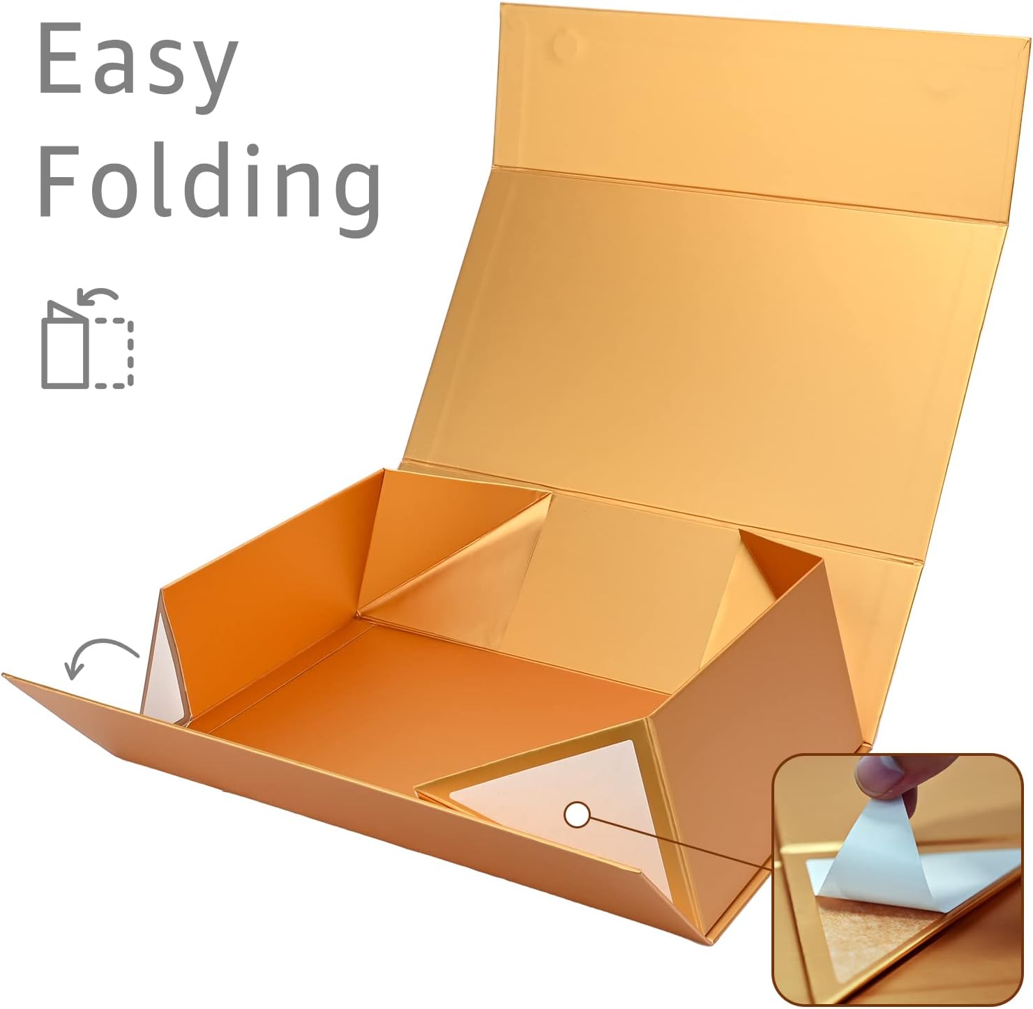 Gold Birthday Gift Box with Magnetic Lid for Presents, 13.85"x8.35"x4.45" image 2