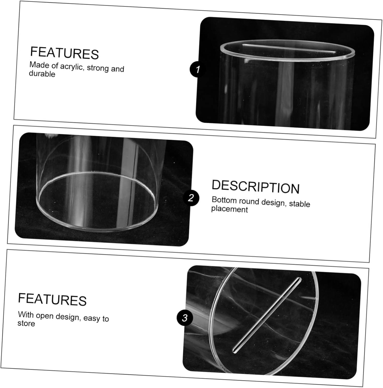 KICHOUSE Transparent Saving Pot Large Capacity Cylinder Shaped Money Bank for Educational Coin Storage Design for Encouraging Saving Habits