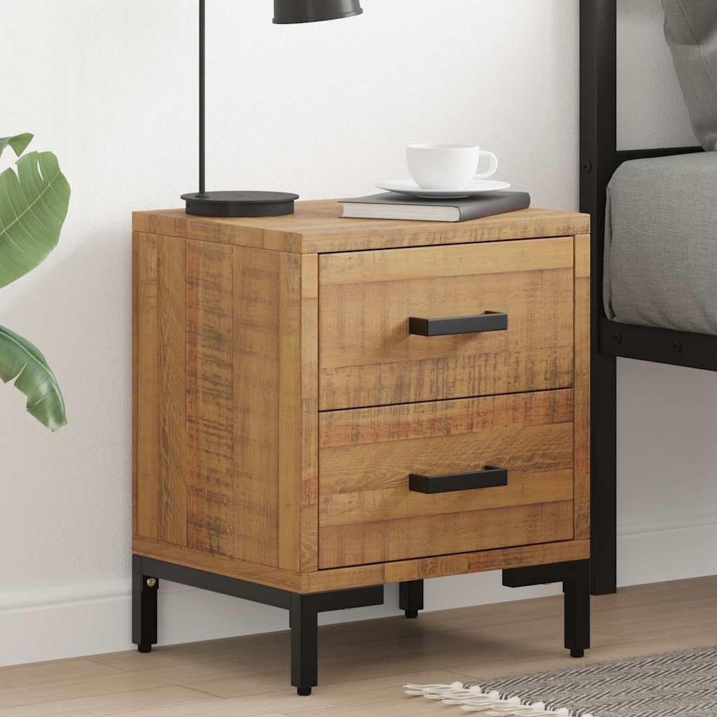 Table de chevet en bois de pin massif 36x30x45 cm lot de 2 avec tiroirs de rangement