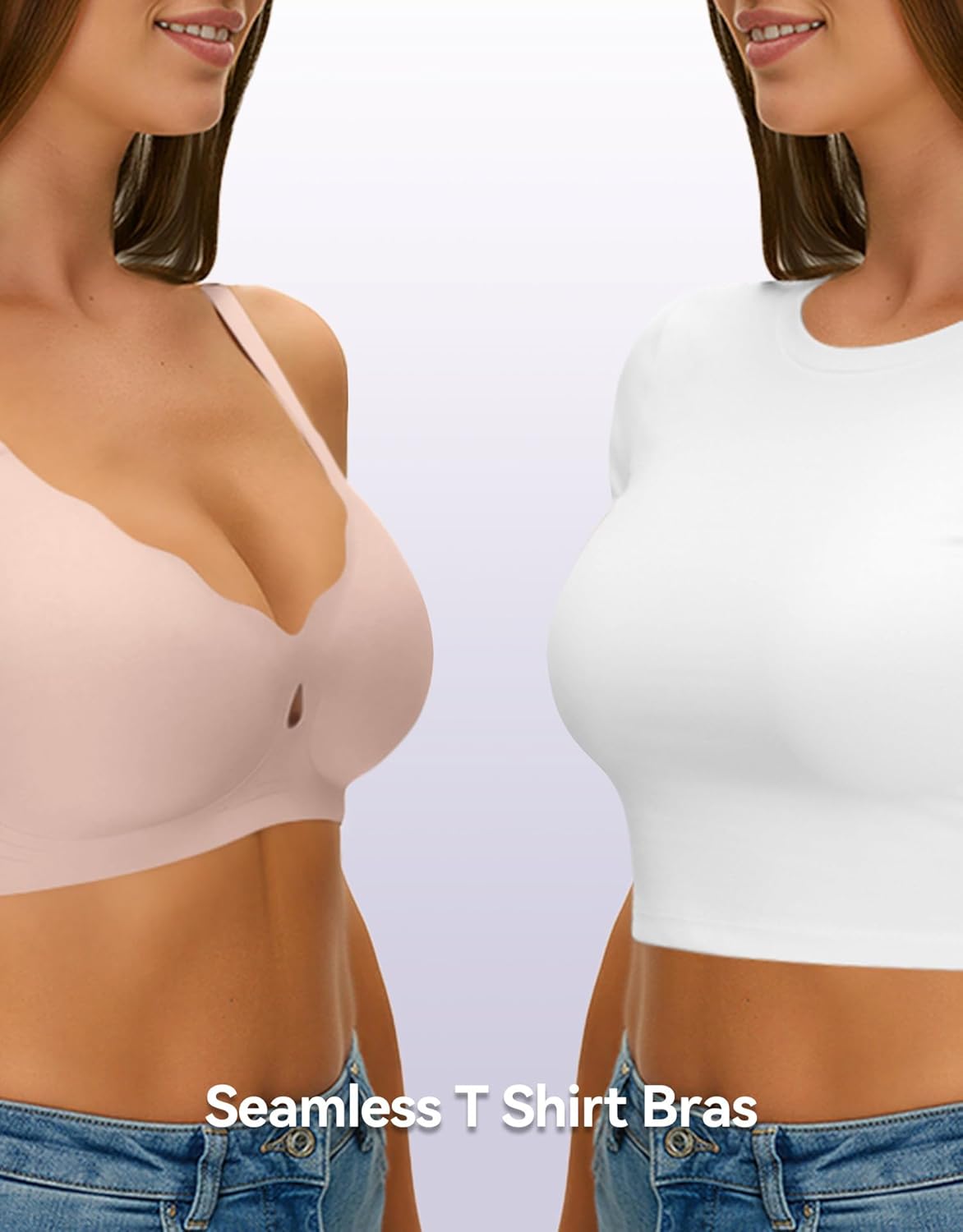 NIASOUL Wireless Bras for Women Seamless Push Up Full Coverage Bralette No Underwire Comfort Everyday T Shirts Bra - Image 5