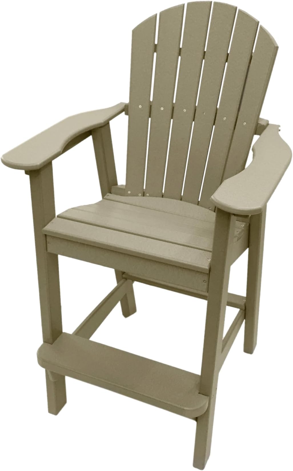 Phat TommyTall Adirondack Chair - HDPE Outdoor Furniture - Poly Adirondack Bar Stool - Heavy, Stress Free Furniture for Balcony, Deck, Patio, Front Porch, Weatherwood