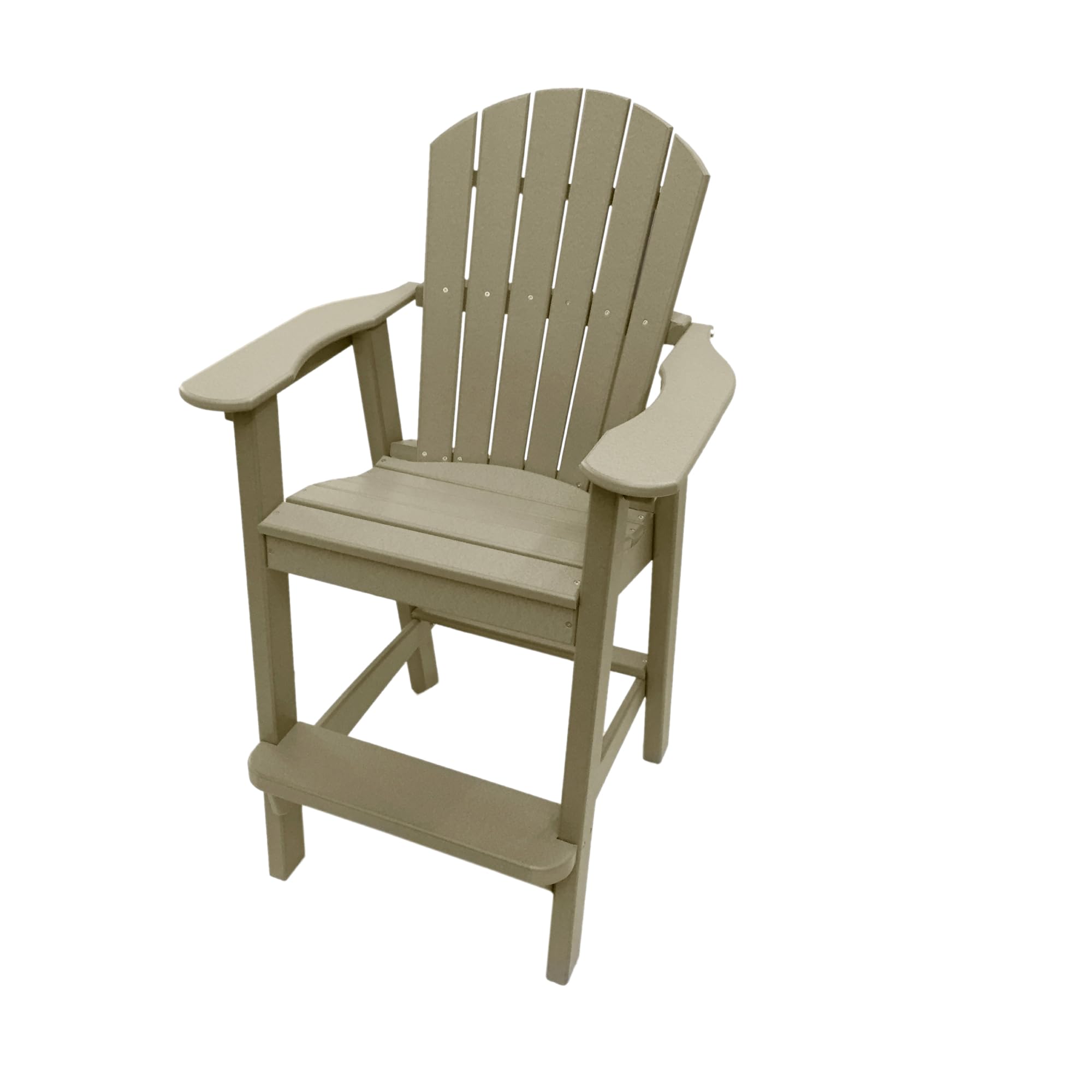 Phat TommyTall Adirondack Chair - HDPE Outdoor Furniture - Poly Adirondack Bar Stool - Heavy, Stress Free Furniture for Balcony, Deck, Patio, Front Porch, Weatherwood