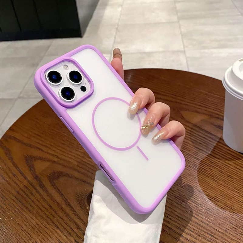 Image of ZR018 for iPhone 15 Pro Back Case Cover | Soft Matte | Slim Fit | Camera Protection | Shockproof TPU Case - Purple