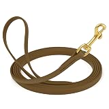Viper Biothane K9 Working Dog Leash Waterproof Lead for Tracking Training Schutzhund Odor-Proof Long Line with Solid Brass Snap for Puppy Medium and Large Dogs, 10ft Coyote Brown 1/2' x 10ft Coyote Brown