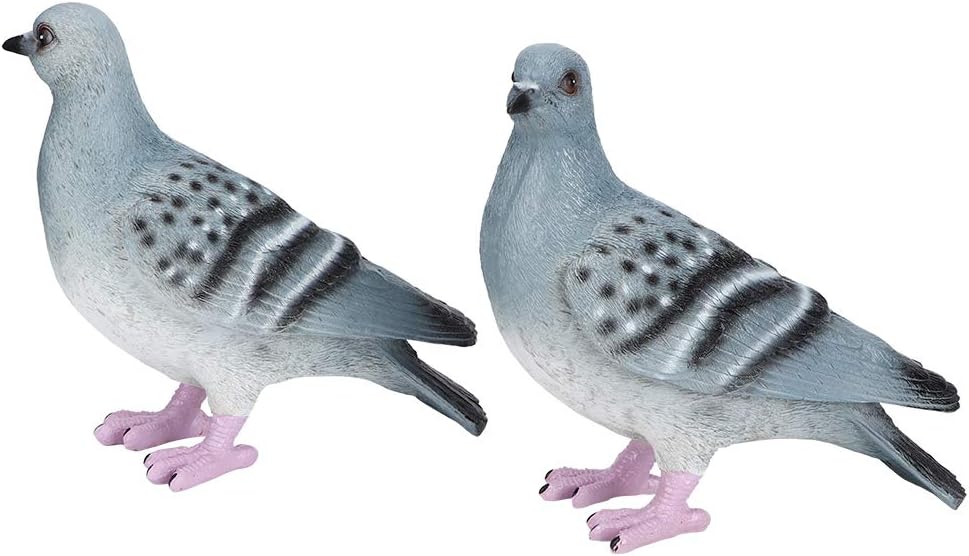 2 PCS Simulation Pigeon Statue,Vivid Resin Peace Pigeon Sculpture for Home Garden Wedding Decoration