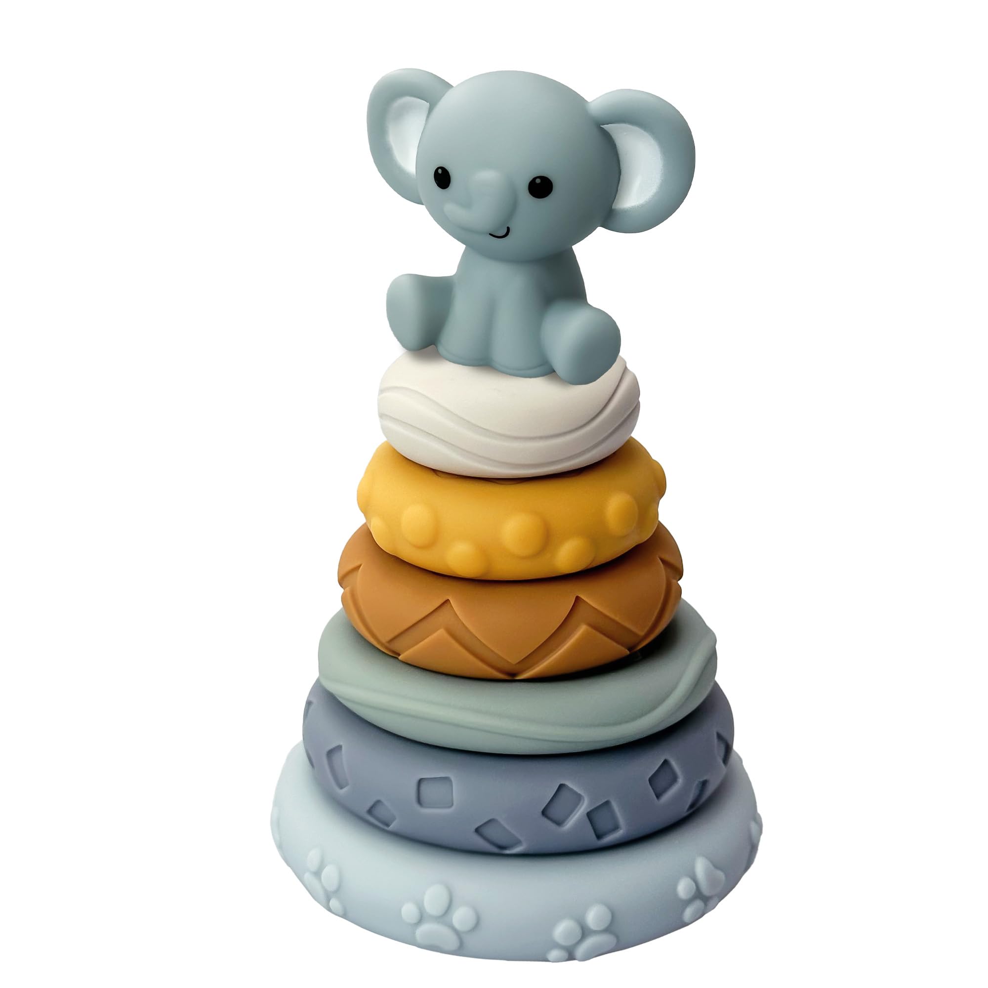 Kyoot Stacks of 7 Circles Silicone Stacking Rings Nesting Stacker Ring Tower BPA-Free Teething Toy Baby Montessori Sensory Early Learning Toys for Babies