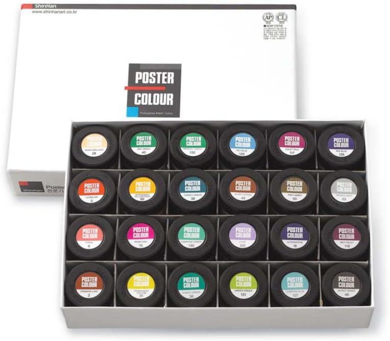 SHINHAN Opaque Watercolor Paint 40ml 24pcs Poster Color B Jar