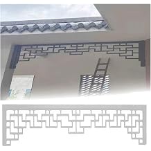 Door Pediment Hollow Carved, Door Top Carved Decorative Trim, Chinese Style Craftsman Crosshead for Entryway Doorway, Large Ornate Window Moulding65x50cm/25.6x19.7in