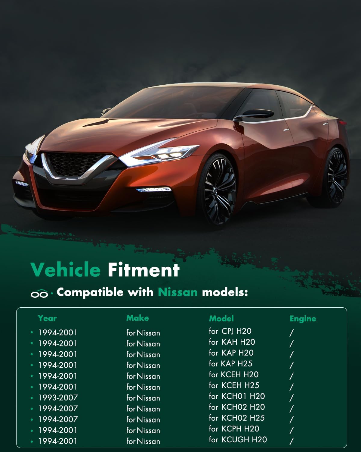 35A SCITOO Alternator New for Nissan for CPJ for KAH for KAP for KCEH 1994-01 All H20 Engine, for KAP for KCEH 94-01 All H25 Engine, for KCH01 93-07 All H20 for Nissan Gas 12V CW V1 Pulley Ref: 12136