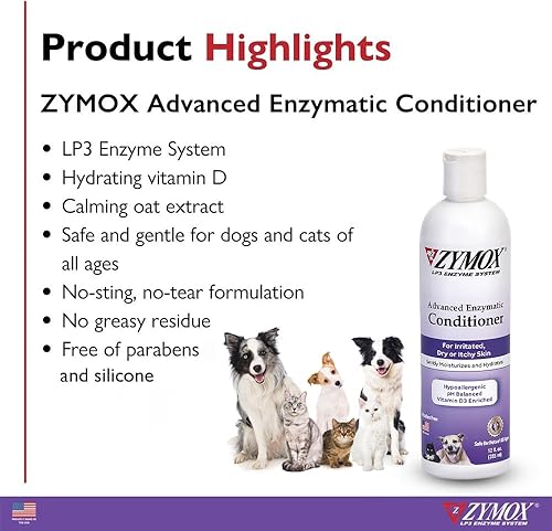 Miniatura 3 de ZYMOX Advanced Enzymatic - Acondicionador sin enjuague, 12 oz.  para mascotas y animales de todas las edades acondiciona, desenreda, calma e hidrata