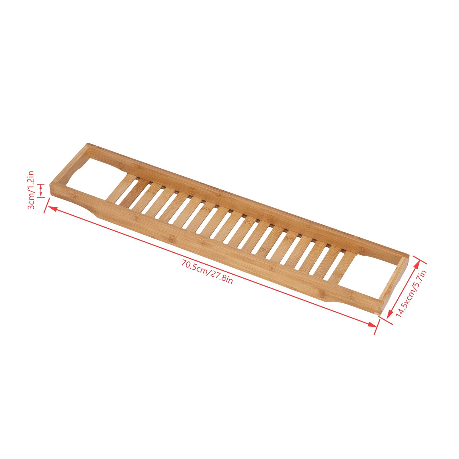 Plateau de baignoire extensible en bambou – Étagère réglable pour bougies, serviettes, livres, vin, téléphones – Parfait pour la douche et la détente