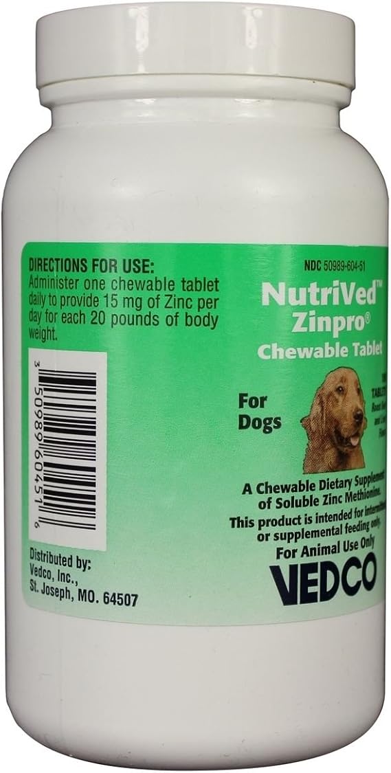NutriVed ZinPro Chewable Tablets for Dogs (100 count)