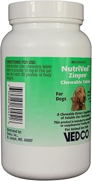 NutriVed ZinPro Chewable Tablets for Dogs (100 count)