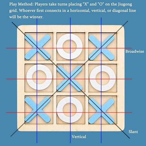 Miniatura 3 de 2 juegos de mesa de madera Tic Tac Toe XO para juegos de mesa, 2 unidades de decoración clásica de juego de mesa para recuerdos de fiesta familiares