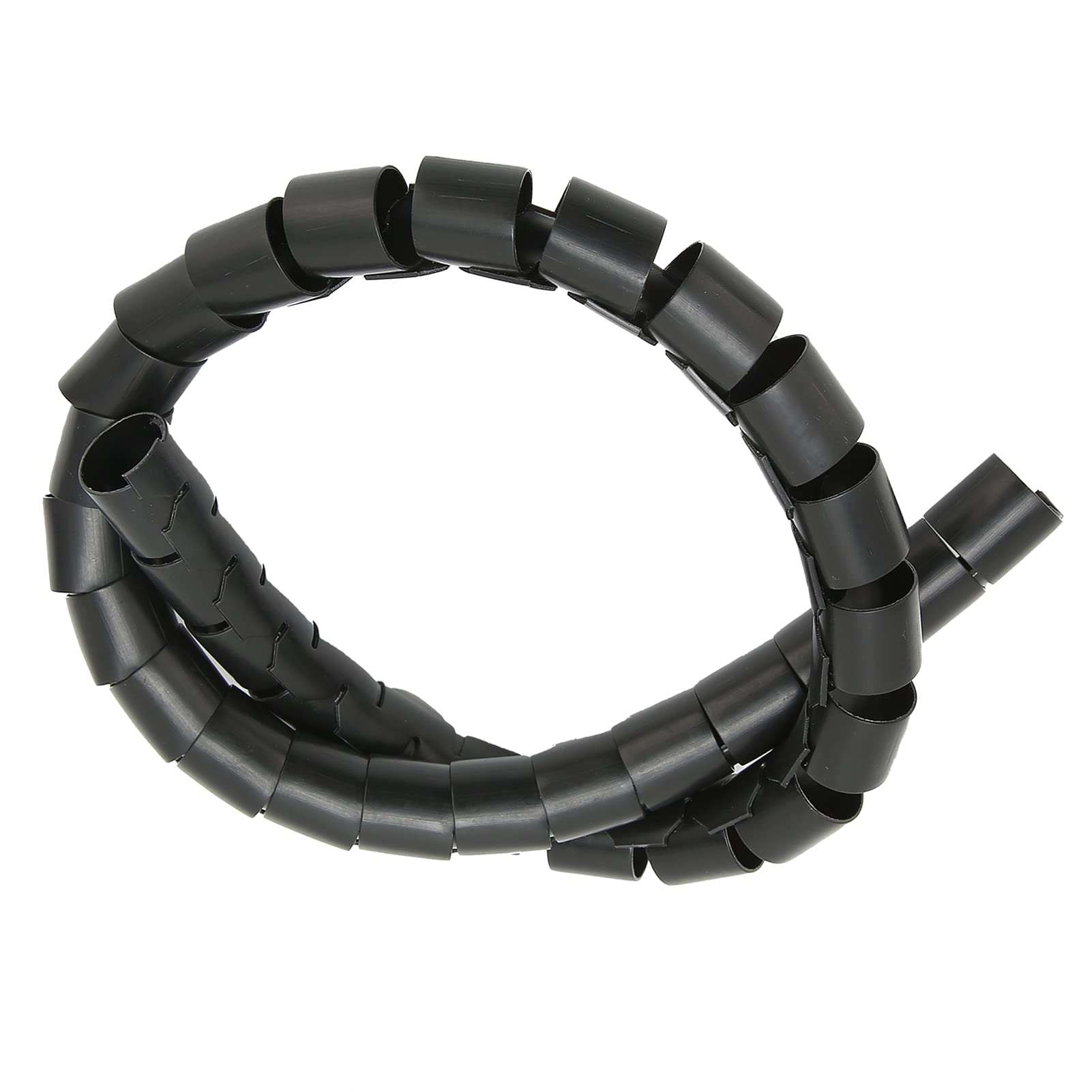 Manicotto per cavi, tubo metallico, guaina per cavo a spirale con, tubo aperto da 10 metri per uso domestico industriale, PE ritardante l nero (Φ42 mm)