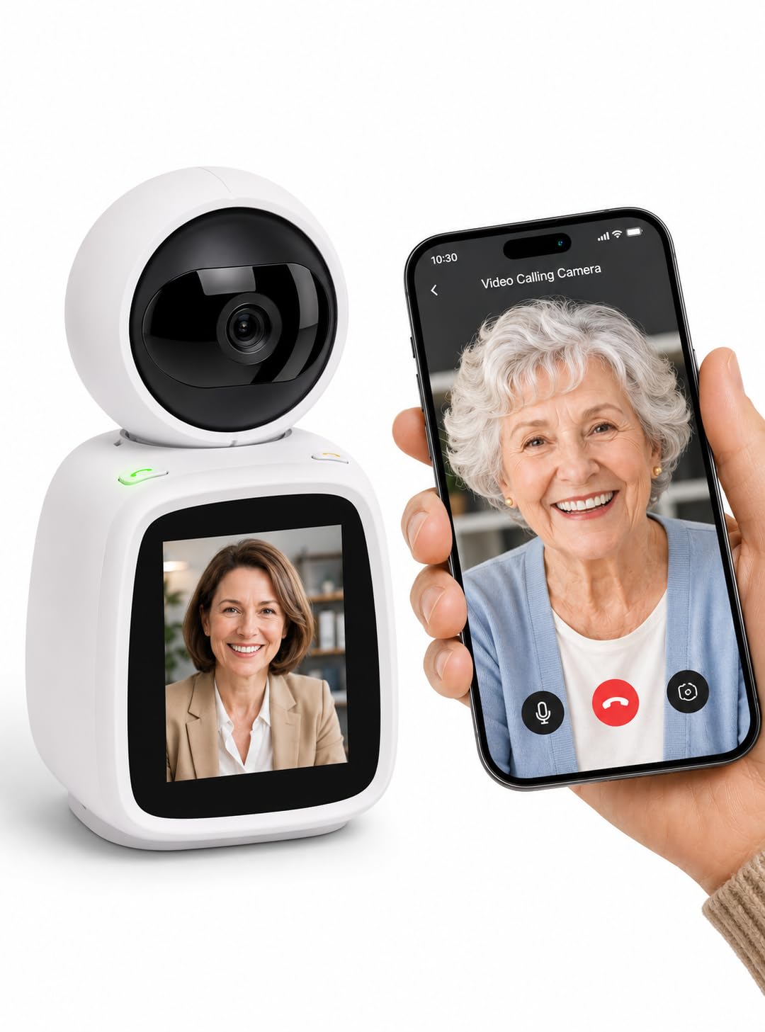 SYMYNELEC Elderly Monitoring Camera with Screen, One-Touch Video Calling