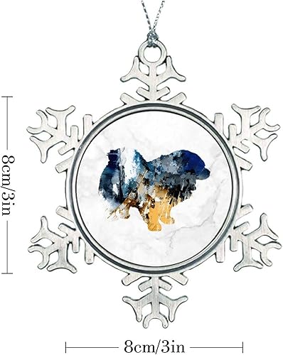 Miniatura 4 de Adorno de acuarela de perro Chow Chow Chow  Adorno de Navidad de copo de nieve  Chow Chow Chow Colorida silueta de perro, adornos de Navidad para