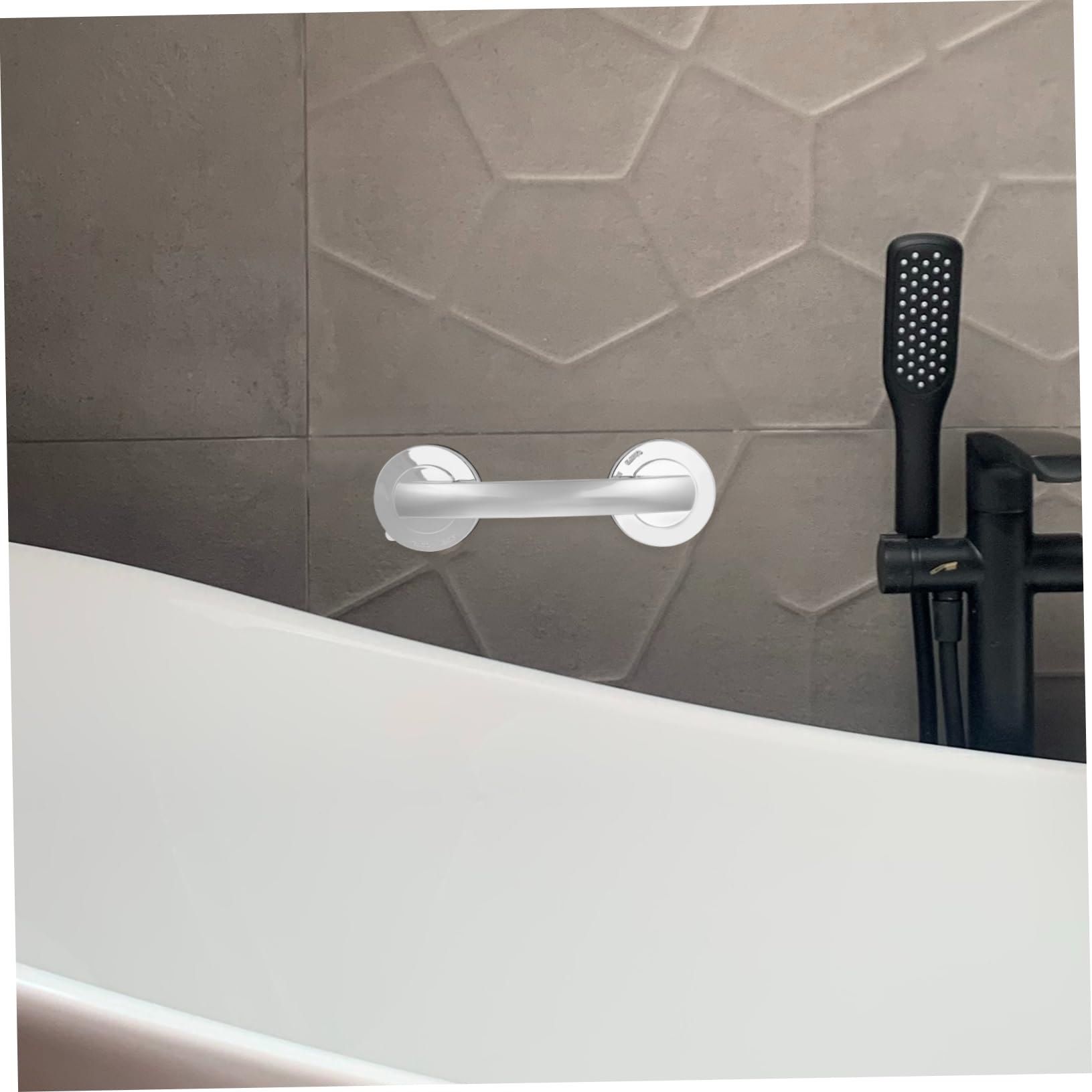 Cabilock Suction Plastic Grab Bar Bathroom Shower Handle Easy Installation Smooth Surfaces Portable Support for Elderly and Disabled for Home Hotel Office Use