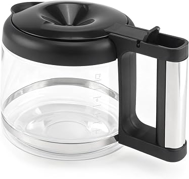 10-Cup Glass Carafe for DeLonghi COM532M COM530M Coffee Makers | Coffee Pot for DeLonghi Espresso Machine 3066 3067 3093 3094 3111 3112 KF140 KF863 & BCO Series