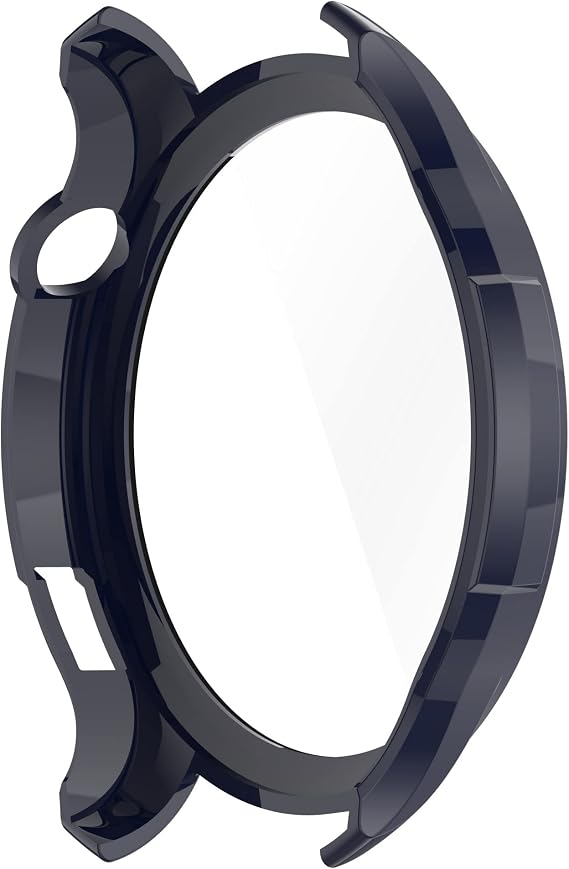 Compatible with Amazfit GTR 4 Case Cover, Scratch-Resistant PC Protective Case with HD Tempered Glass Screen Protector for Amazfit GTR 4 Smartwatch (Blue)