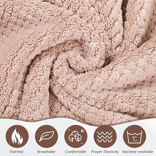 Image of 4 Pcs Towel Wrap for Women Waffle Spa Robe with Adjustable Closure Elastic Top Lightweight Wraps for Bath Shower