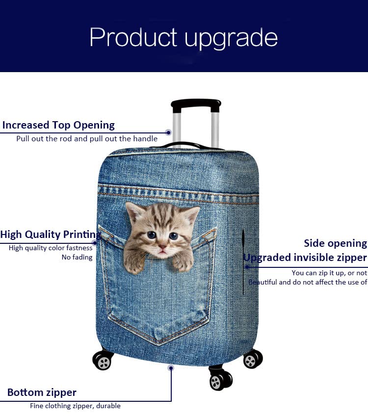 Luggage Cover Funny Face Suitcase Cover Elastic Protector Sets For 18-32 Inch Suitcase Travel Accessories (Funny 1, XL)3