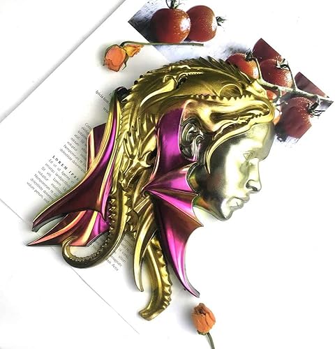 Miniatura 7 de Molde de silicona para decoración de pared de Dragon Girl, moldes de resina epoxi de cristal, molde de fundición, adorno colgante (belleza)