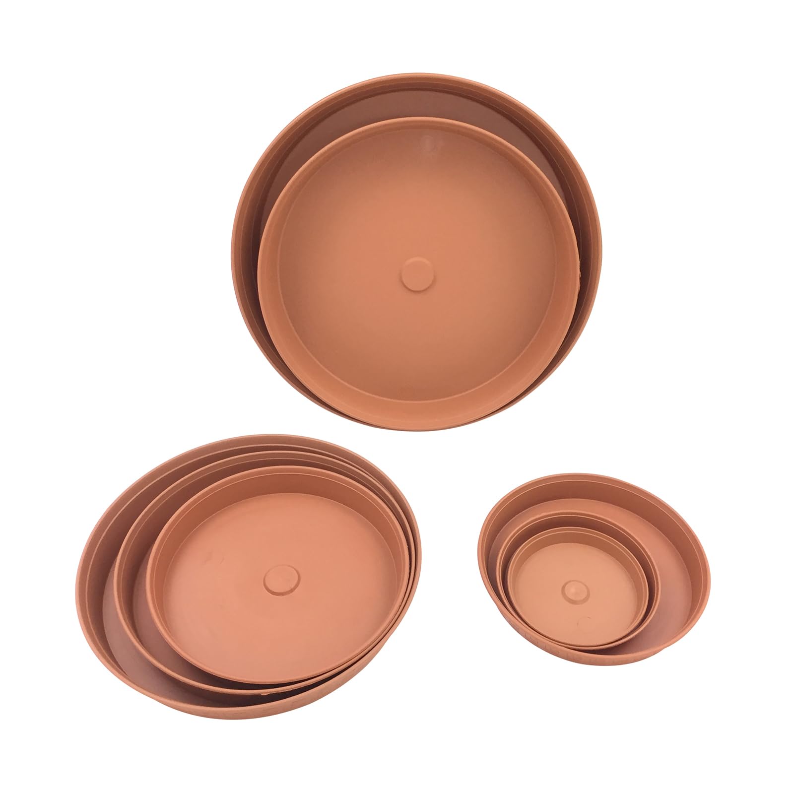 Oakland Gardens 37cm Round Plant Pot Saucer Drip Watering Tray Deep High Sided Heavy Duty Strong Rigid | Terracotta | Pack of 50