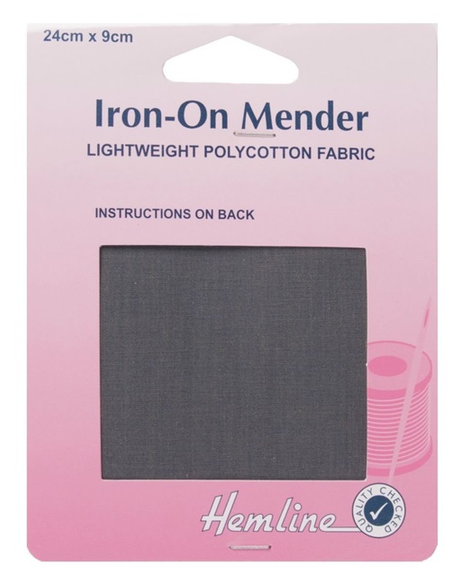 Hemline Iron-On Mender Dark Grey 691