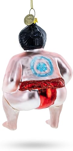 Miniatura 3 de BestPysanky Adorno de Navidad de cristal para luchador de Sumo