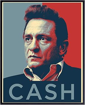 Johnny Cash 8x10 Wall Art Poster - Contemporary Art Print - Gift for Country Music, Nashville Fans - Unframed Picture Photo