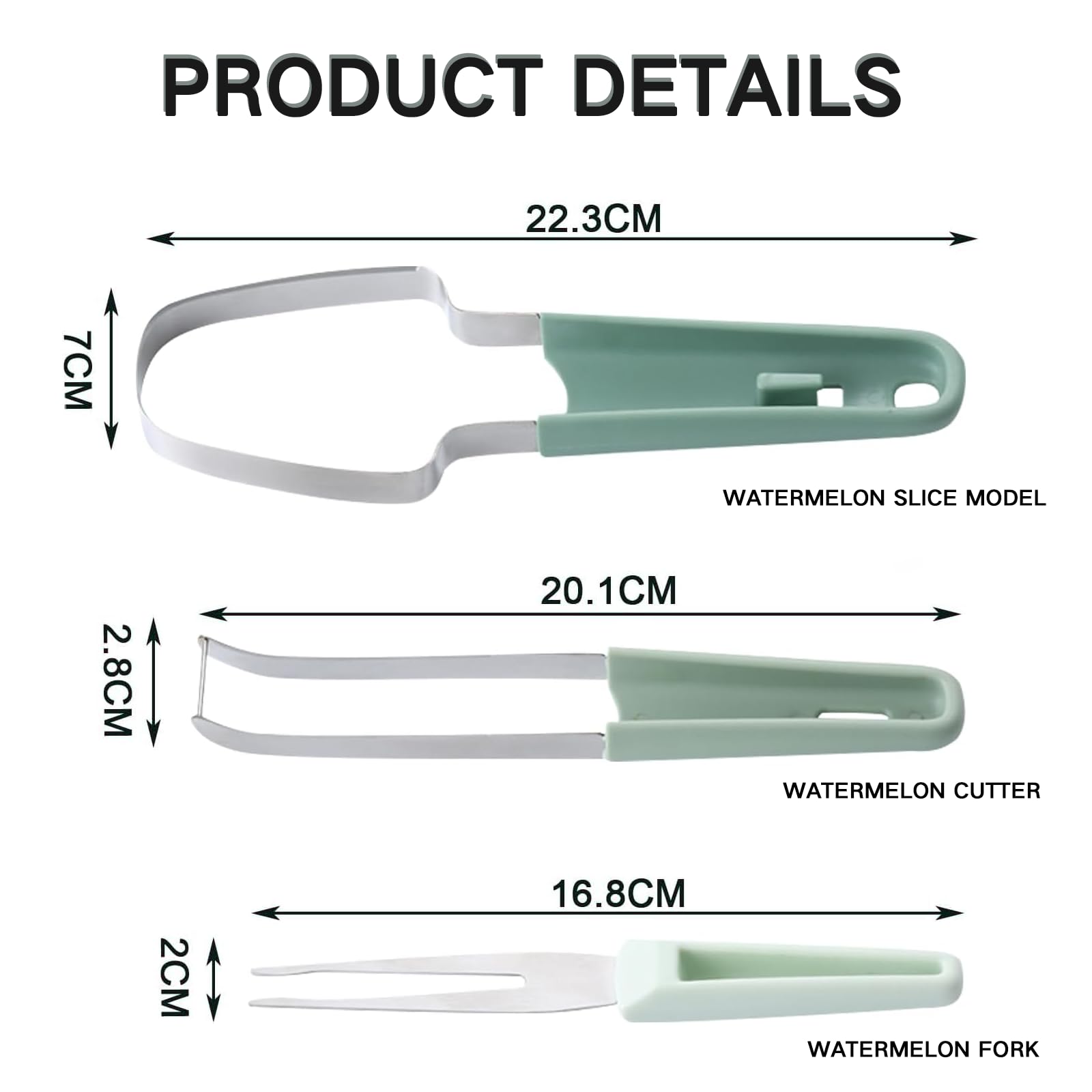 2024 Premium Stainless Steel Watermelon Slicer, 3-in-1 Melon Cutter with Fruit Forks - Image 2