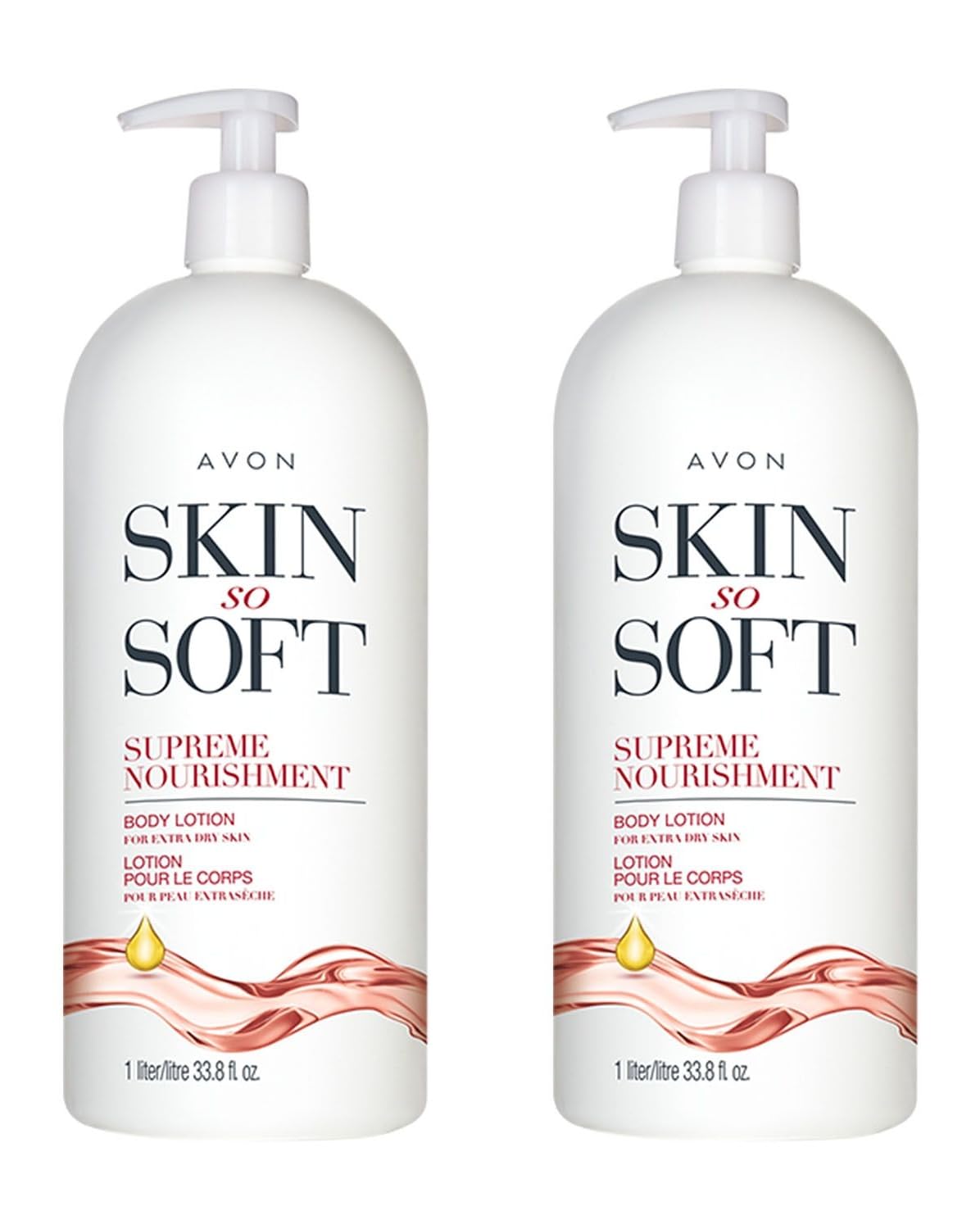 A von Skin So Soft Bonus-Size Supreme Nourishment Body Lotion - 33.8 fl oz. | Skin So Soft Original Body Lotion Bonus Size Skin Nourishment and Moisturizer - 2 Pack