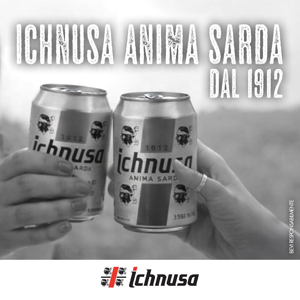 Birra Ichnusa Anima Sarda, Cassa Birra Con 24 lattine da 33cl, Birra Lager a Bassa Fermentazione, Gusto Moderatamente Amaro, Gradazione 4,7% Vol