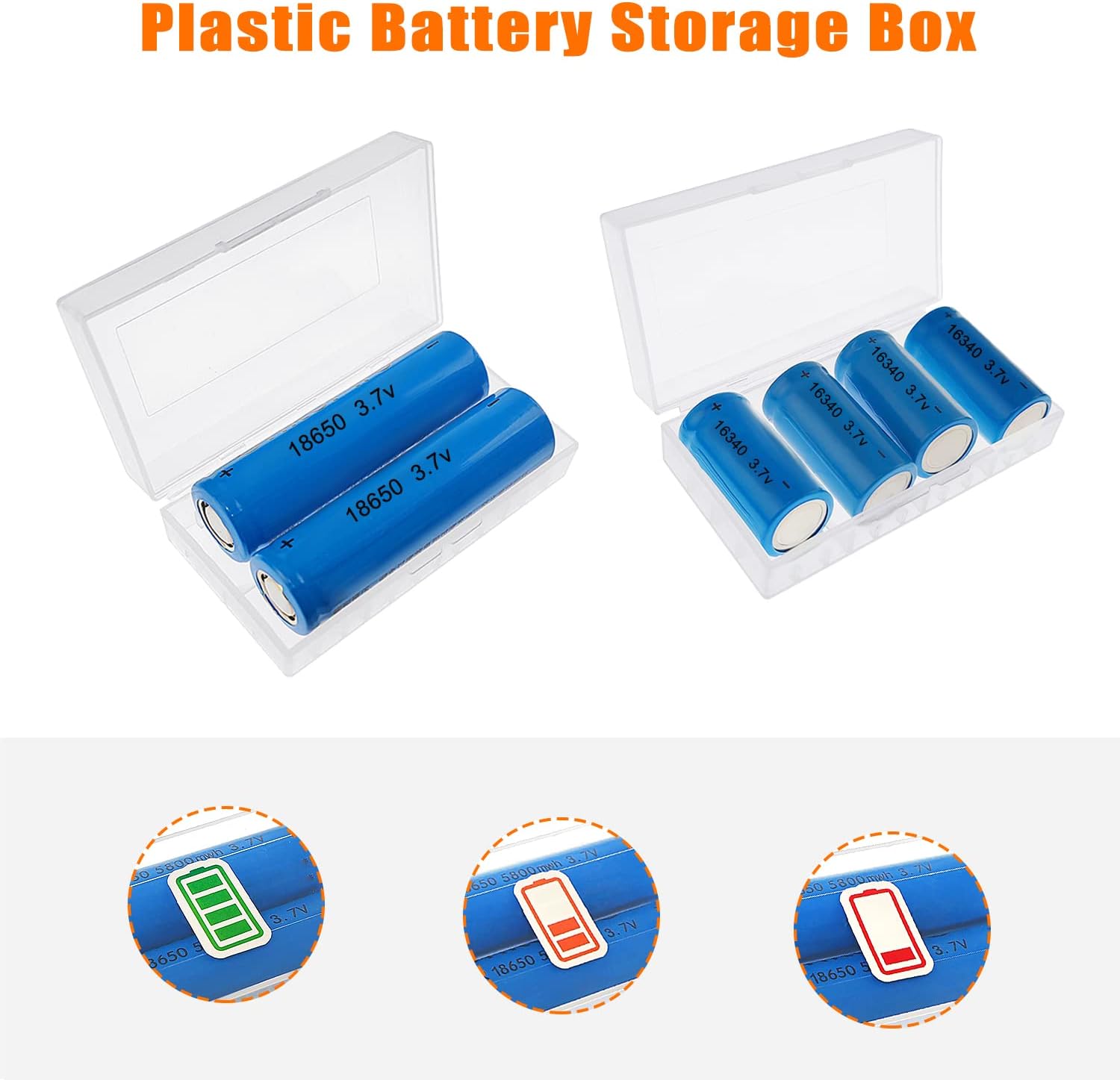 Qiilu boîte de rangement de batterie 5pcs boîtier de rangement en