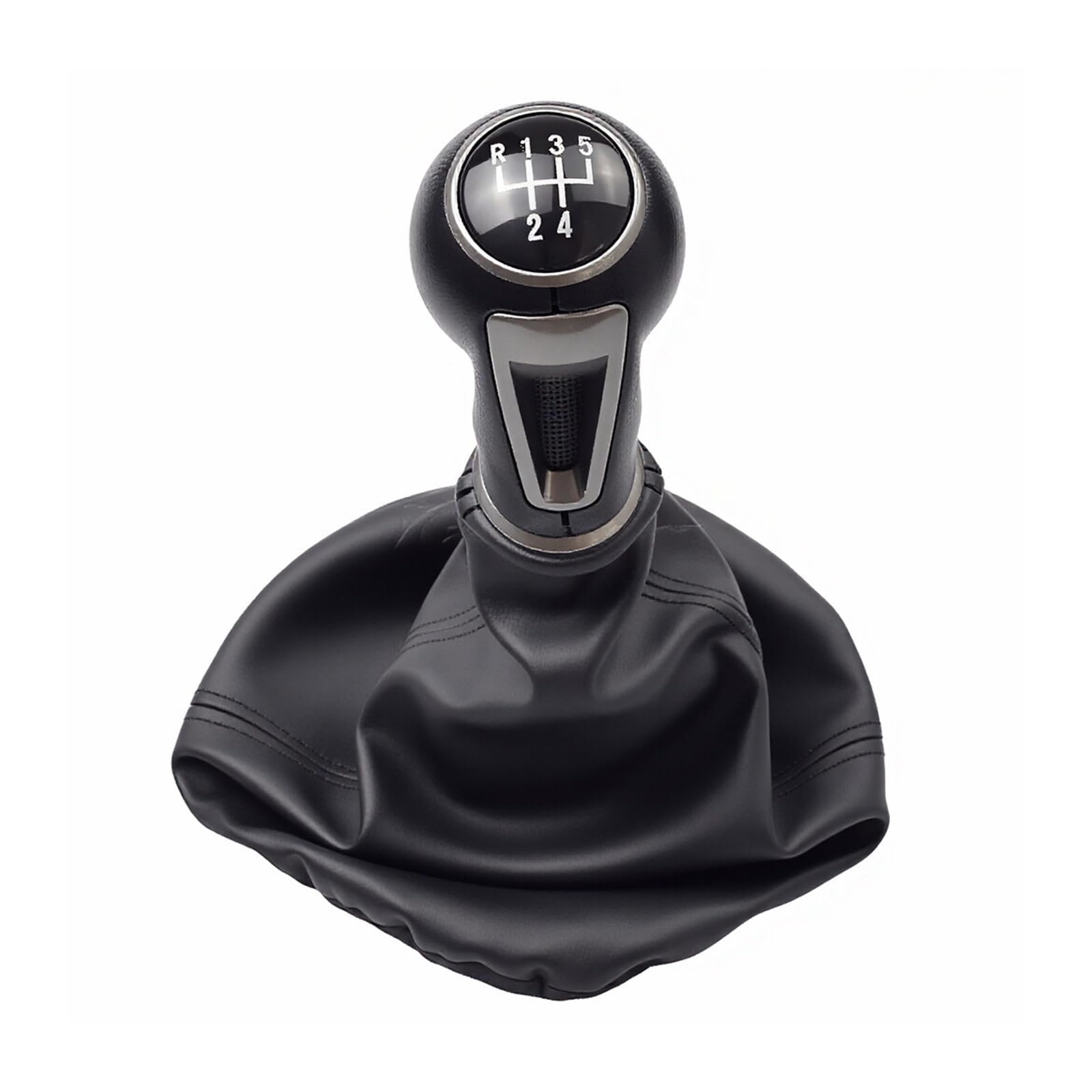 Qwqaab R5-Speed Manual Gear Knob For Seat For Ibiza Iv Manual Gear Shift Knob Pu Gaiter Boot Collar 5/6 Speed(R5-Speed)