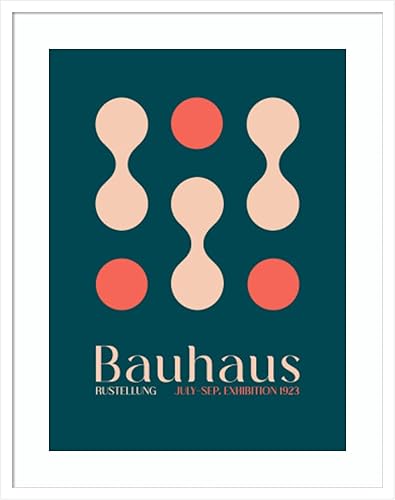 Miniatura 31 de Amanti Art Framed Wall Art Print 21x17 Bauhaus Blue Clubs by Emel Tunaboylu, Abstract Wall Art, Mid Century Modern Decor, Small Poster Painting