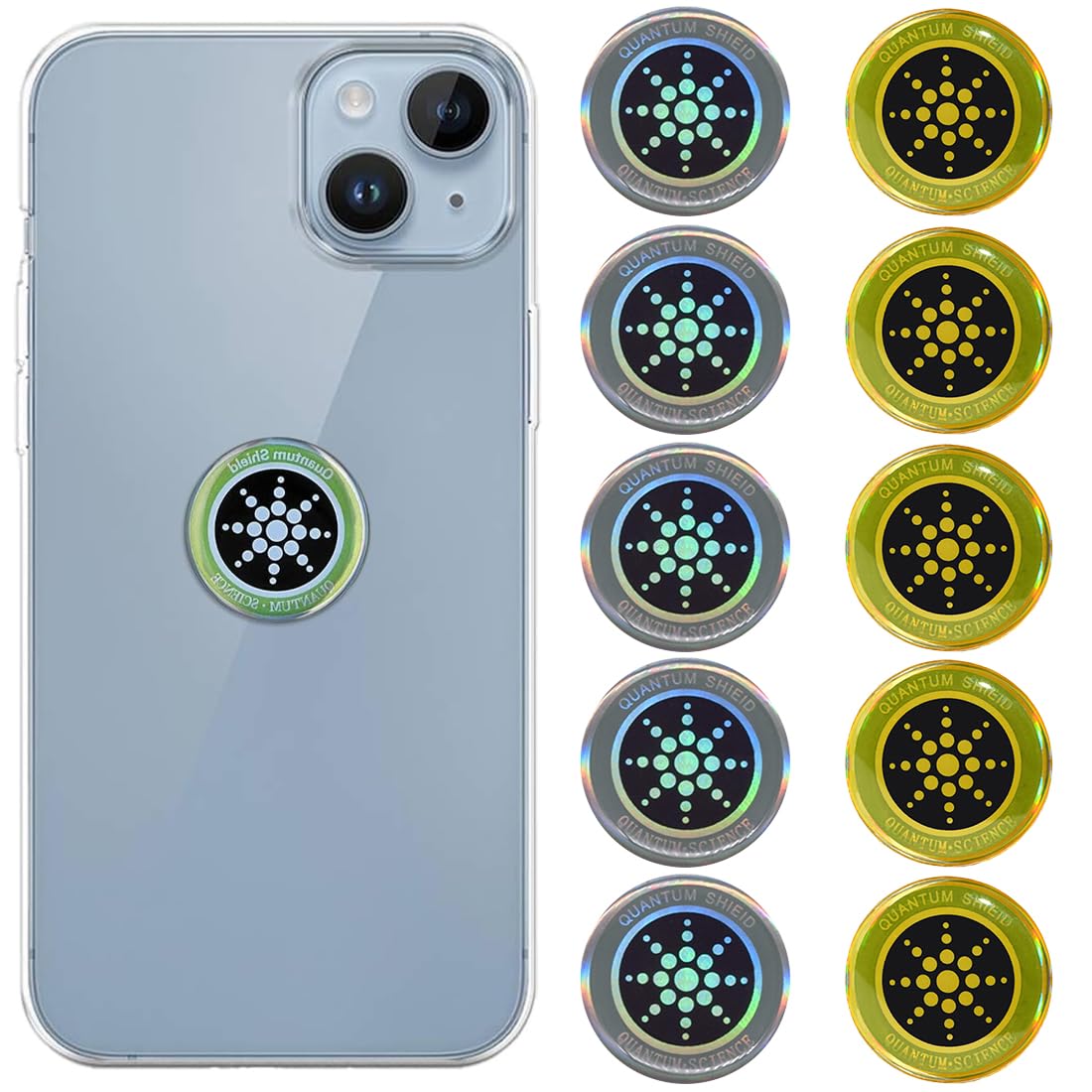 10 pezzi protezione radiazioni cellulare, adesivi per la protezione dalle radiazioni dei cellulari per cellulari, laptop, tablet (oro + argento)