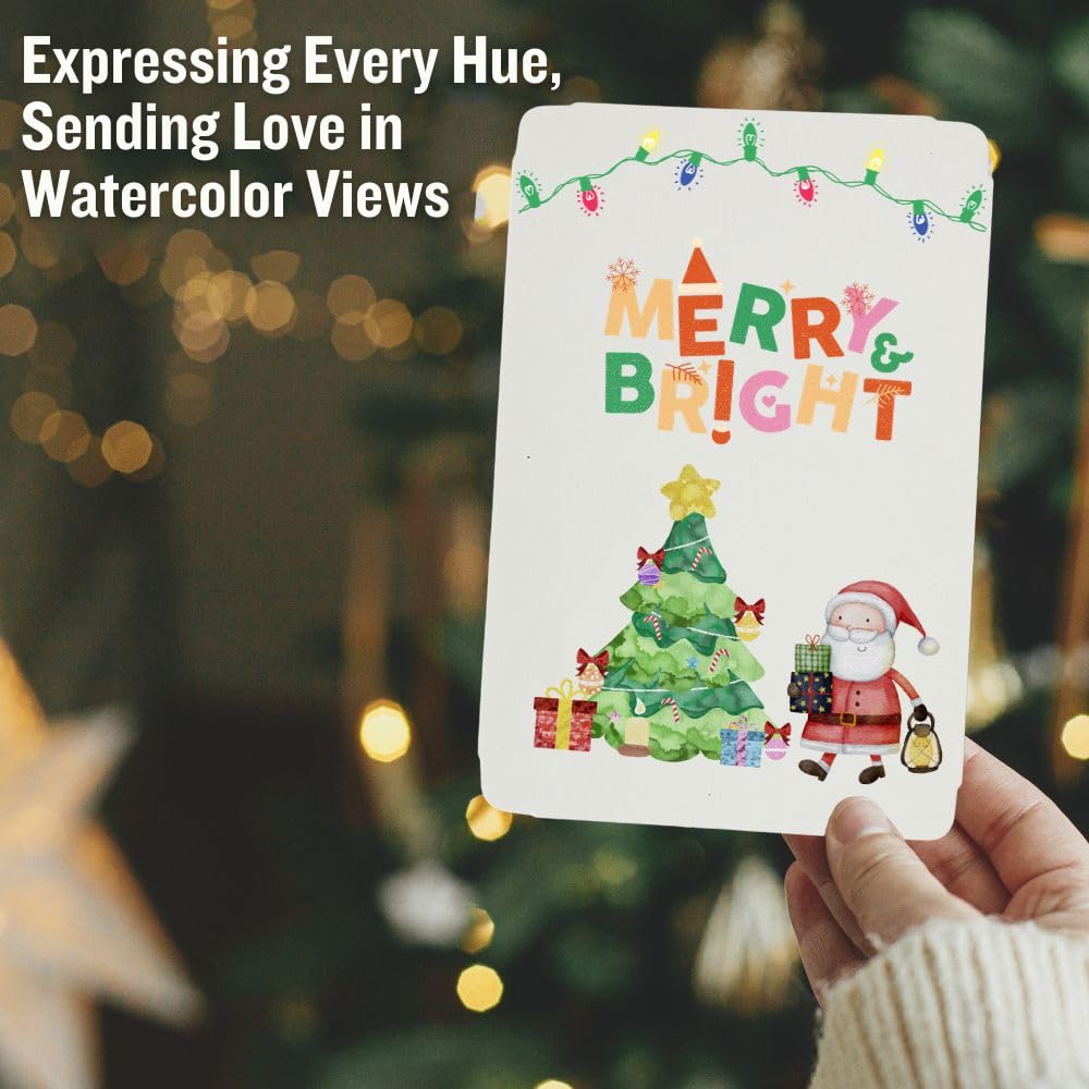 Aquarell-Blanko-Karten | extra dicke Aquarell-Postkarten | blanko Grußkarten | 10,2 x 15,2 cm | Premium 300 g/m² Aquarellpapier Postkarten für Weihnachten, Dankeschön, Thinking Of You | 36 Stück